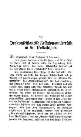 Der confessionelle Religionsunterricht in der Volksschule