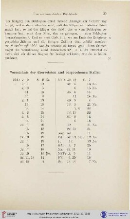 Verzeichnis der übersetzten und besprochenen Stellen