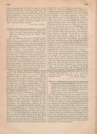 195-196 [Rezension] Beiträge zur hessischen Kirchengeschichte ; 12.1941