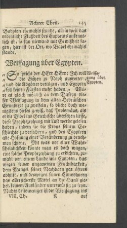 Weissagung über Egypten.