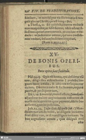 XV. De Bonis Operibus