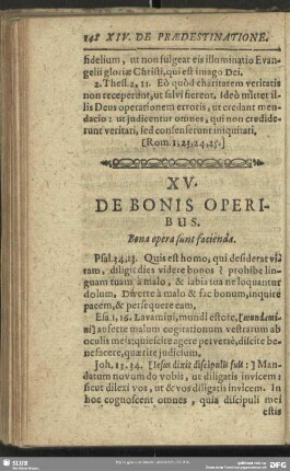 XV. De Bonis Operibus