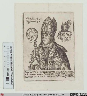 Bildnis Dietrich III. (von der Schulenburg), 1365-93 Bischof von Brandenburg (Havel)