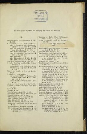 Alphabetisches Inhaltsverzeichnis zu den ersten zehn Jahrgängen 1900-1909