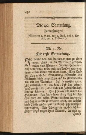 Die 40. Sammlung. Zerreißungen