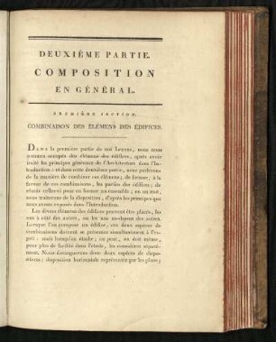 Première section: Combinaison des élémens.