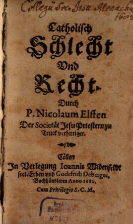 Catholisch Schlecht und Recht