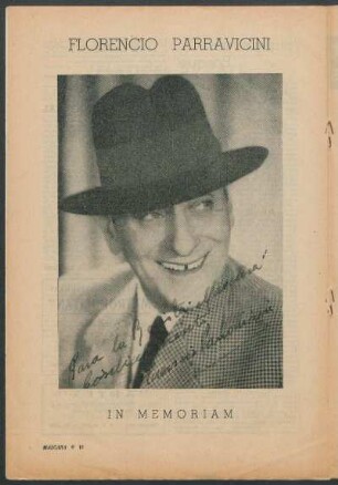 [Fotografía de] Florencio Parravicini : In memoriam