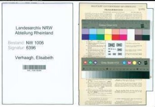 Entnazifizierung Elisabeth Verhaagh , geb. 05.01.1915 ()