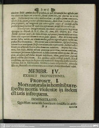 Membr. IV. Exhibet Propostiones