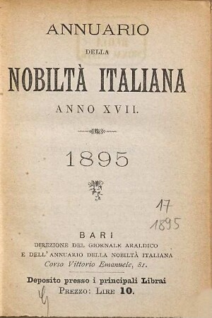 Annuario della nobiltà italiana. 1895 = Anno 17