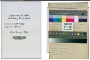Entnazifizierung Willy Kirschbaum , geb. 12.04.1901 (Reider)