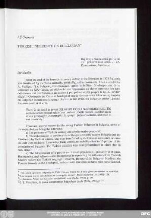 Alf Grannes Turkish Influence On Bulgarian