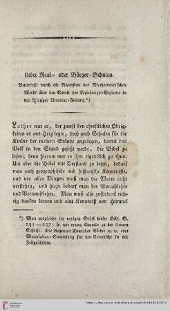 Ueber Real- oder Bürger-Schulen