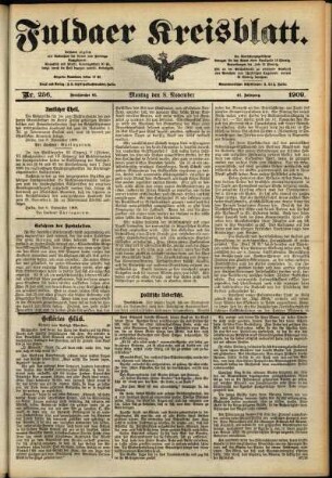Ausgabe vom Montag, den 08. November 1909.