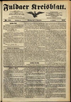 Ausgabe vom Montag, den 08. November 1909.