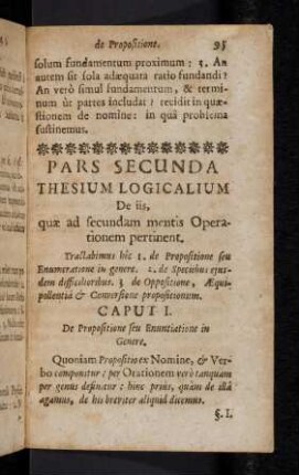 95-95, Thesium Logicalium De iis, quae ad secundam mentis Operationem pertinent.