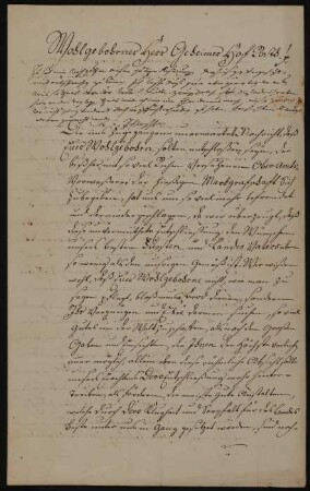 Brief der Vögte der badischen Markgrafschaft Hochberg an Johann Georg Schlosser 1787
