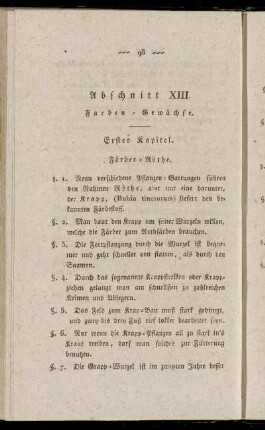 Abschnitt XIII. Farben-Gewächse.