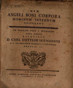 Num angeli boni corpora hominum interdum obsideant