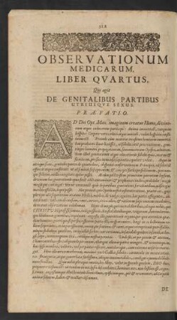 Liber Quartus, Qui agit De Genitalibus Partibus Utriusque Sexus.