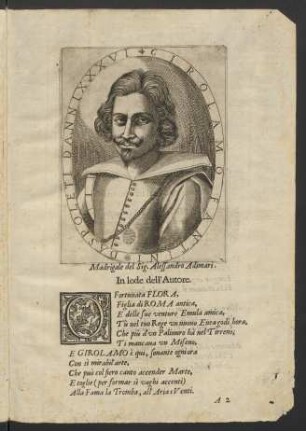 [Zwei Widmungsgedichte] "In lode dell'Autore" / "D'Autore incerto al medesimo"