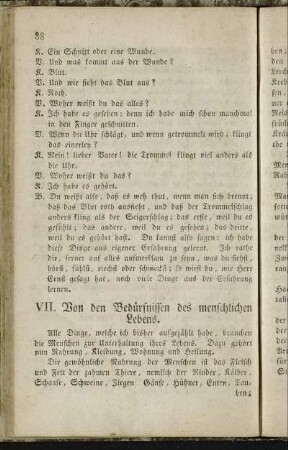 VII. Von den Bedürfnissen des menschlichen Lebens.