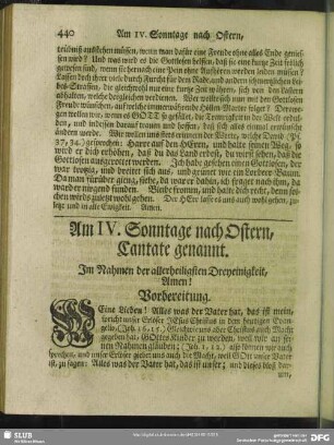 Am IV. Sonntage nach Ostern, Cantate genannt