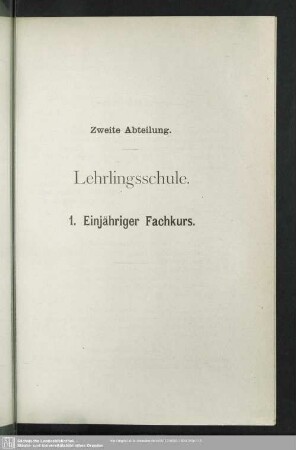II. Lehrlingsschule