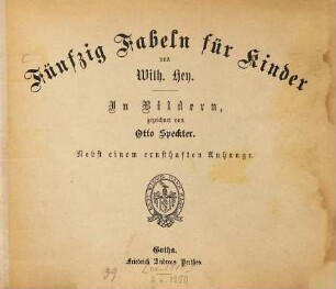 Fünfzig Fabeln für Kinder