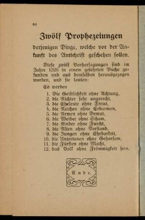 Zwölf Prophezeiungen