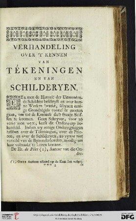 Verhandeling over´t kennen van Tekeningen en van Schilderyen
