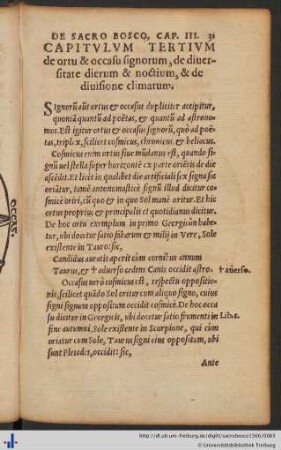 Capitulum Tertium