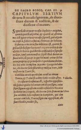 Capitulum Tertium