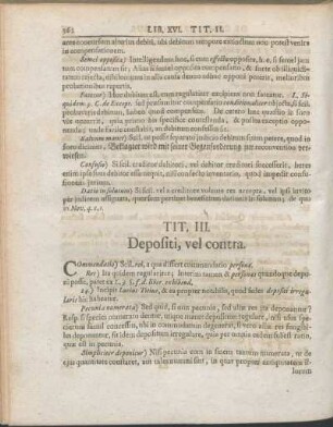 Tit. III. Depositi, vel contra.