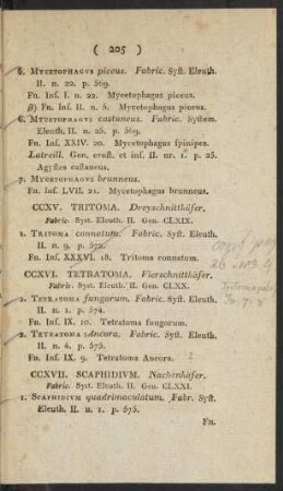 CCXV. Tritoma. Dreyschnittkäfer.