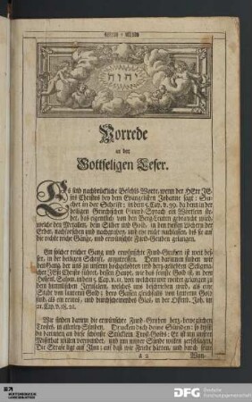 Vorrede an den Gottseligen Leser.