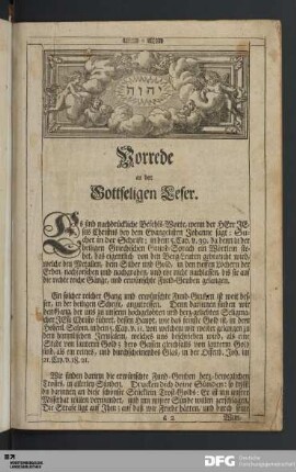 Vorrede an den Gottseligen Leser.