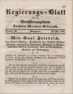 Nr. 20 : 24. Mai 1851