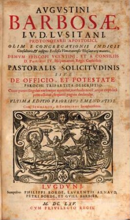 Pastoralis solicitudinis : S. de officio et potestate parochi tripartita descriptio