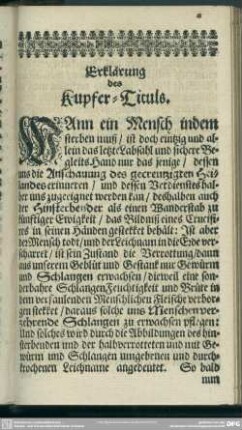 Erklärung des Kupfer-Tituls