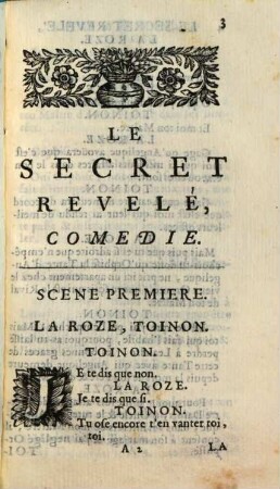Les Oeuvres De Monsieur Palaprat. 2[,4], Le Secret Revelé : Comedie