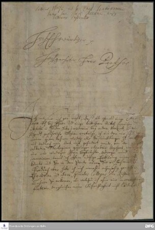 Brief von Christian Wolff an August Hermann Francke.