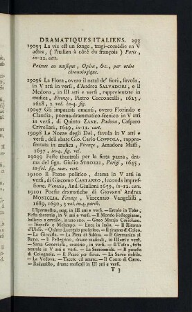 293-297, Poemes en musique, Opéra, &c, par ordre chronologique