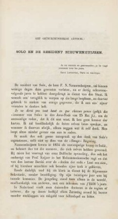 Het Geincrinineerde artikel: Solo en de resident nieuwenhuijzen