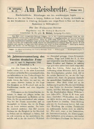 Nr. 10 Oktober 1912.