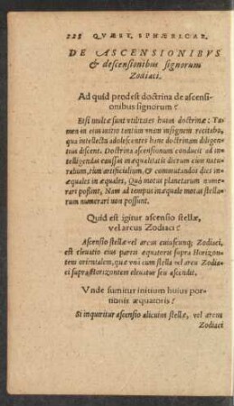 De Ascensionibus et descensionibus signorum Zodiaci.
