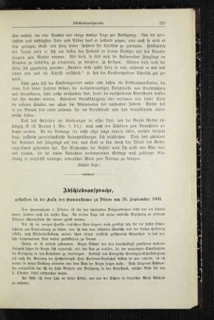 Abschiedsansprache : gehalten in der Aula des Gymnasiums zu Düren am 26. September 1903