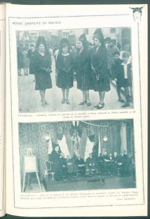 La Coruña. - [Fotografía de un] Lindísimo cuarteto de señoritas de la sociedad coruñesa vistiendo la clásica mantilla en las fiestas de Semana Santa.