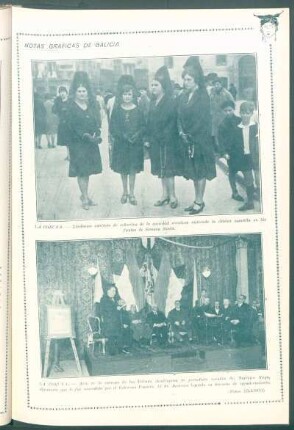 La Coruña. - [Fotografía de un] Lindísimo cuarteto de señoritas de la sociedad coruñesa vistiendo la clásica mantilla en las fiestas de Semana Santa.